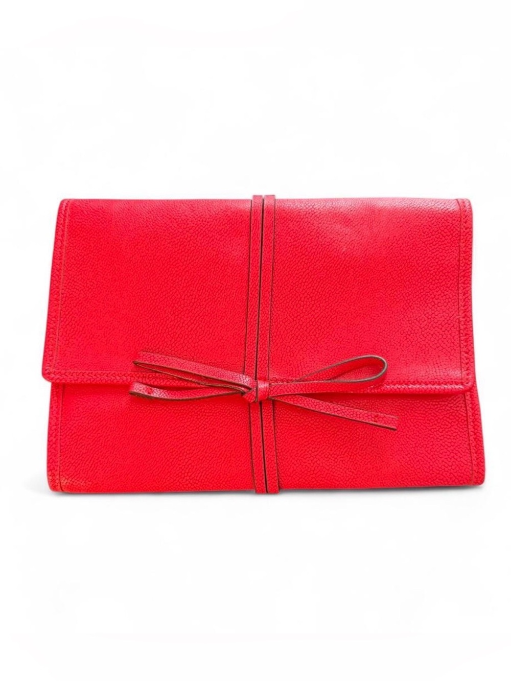 STELLA & DOT  red jewelry organizer for travel with bow detail. Lined in suede